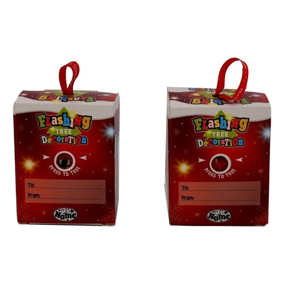 Flashing Tree Decoration Happy Christmas World's Best Aunt / World's Mom & Dad - Picture 2 of 5